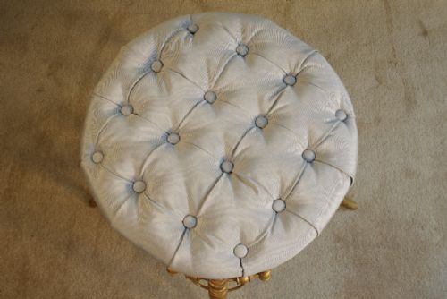 FRENCH GILT SIMULATED BAMBOO STOOL - ADDITIONAL PHOTO 6