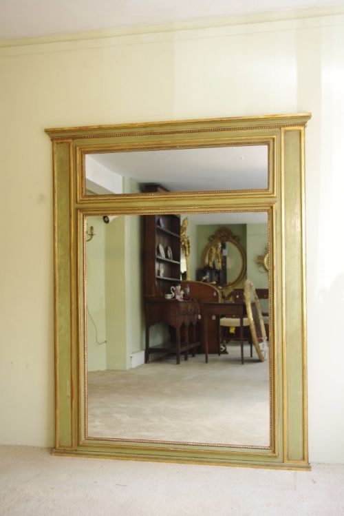 large french painted and parcelgilt overmantle - CATEGORY: ANTIQUE MIRRORS - DATED 1880