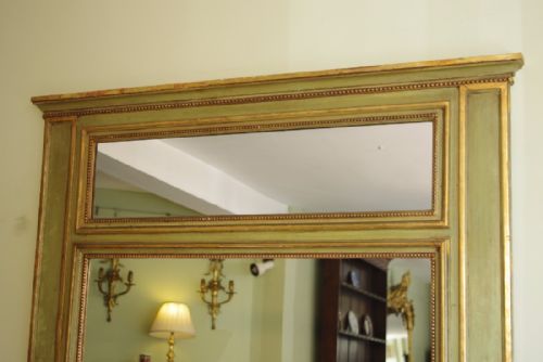 LARGE FRENCH PAINTED AND PARCELGILT OVERMANTLE - ADDITIONAL PHOTO 1