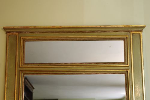 LARGE FRENCH PAINTED AND PARCELGILT OVERMANTLE - ADDITIONAL PHOTO 2