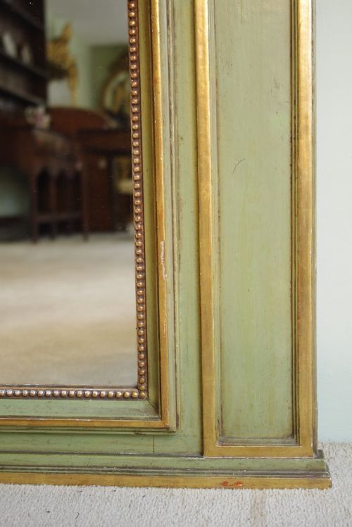 LARGE FRENCH PAINTED AND PARCELGILT OVERMANTLE - ADDITIONAL PHOTO 6