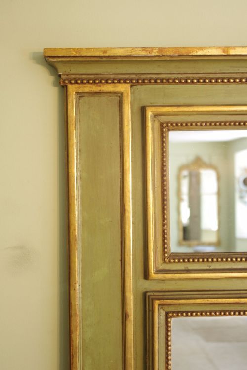 LARGE FRENCH PAINTED AND PARCELGILT OVERMANTLE - ADDITIONAL PHOTO 8