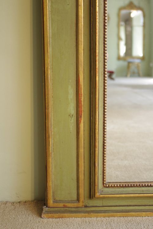 LARGE FRENCH PAINTED AND PARCELGILT OVERMANTLE - ADDITIONAL PHOTO 9