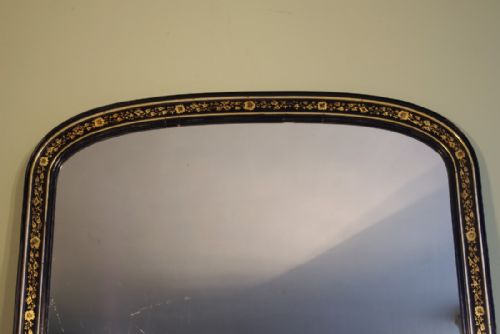 LARGE VICTORIAN EBONISED AND PARCELGILT ARCH TOP OVERMANTLE - ADDITIONAL PHOTO 1