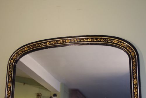 LARGE VICTORIAN EBONISED AND PARCELGILT ARCH TOP OVERMANTLE - ADDITIONAL PHOTO 2