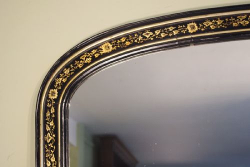 LARGE VICTORIAN EBONISED AND PARCELGILT ARCH TOP OVERMANTLE - ADDITIONAL PHOTO 4