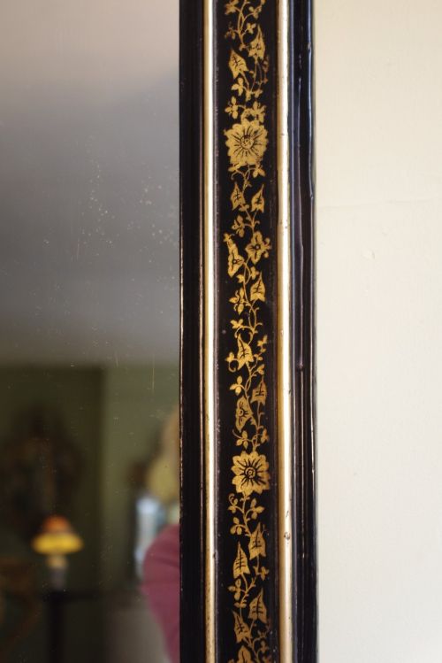 LARGE VICTORIAN EBONISED AND PARCELGILT ARCH TOP OVERMANTLE - ADDITIONAL PHOTO 5