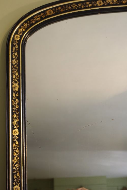 LARGE VICTORIAN EBONISED AND PARCELGILT ARCH TOP OVERMANTLE - ADDITIONAL PHOTO 8