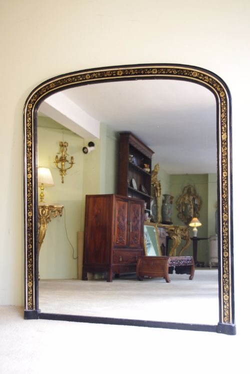 LARGE VICTORIAN EBONISED AND PARCELGILT ARCH TOP OVERMANTLE - ADDITIONAL PHOTO 10