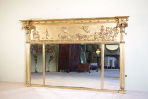 regency style gilt tripleplate overmantle - CATEGORY: ANTIQUE MIRRORS - DATED 1890