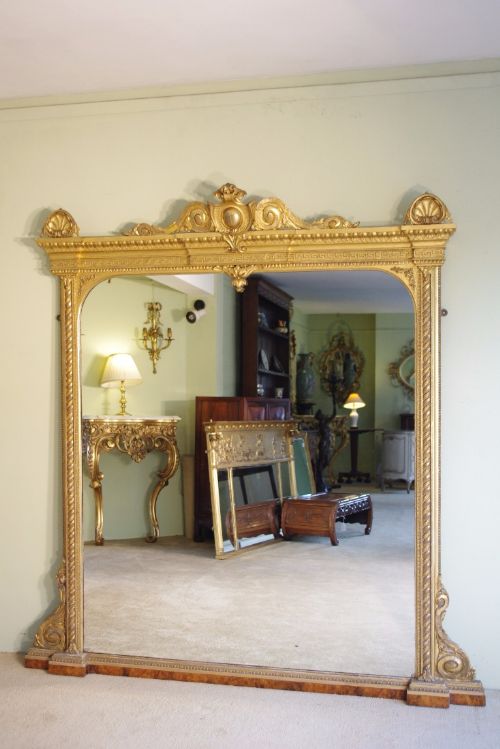 LARGE 19TH CENTURY ENGLISH GILT OVERMANTLE - ADDITIONAL PHOTO 11