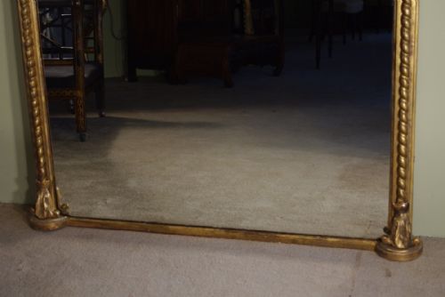 LARGE VICTORIAN GILTWOOD OVERMANTLE MIRROR - ADDITIONAL PHOTO 2