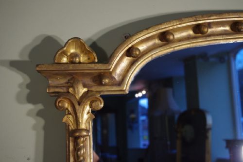 LARGE VICTORIAN GILTWOOD OVERMANTLE MIRROR - ADDITIONAL PHOTO 3