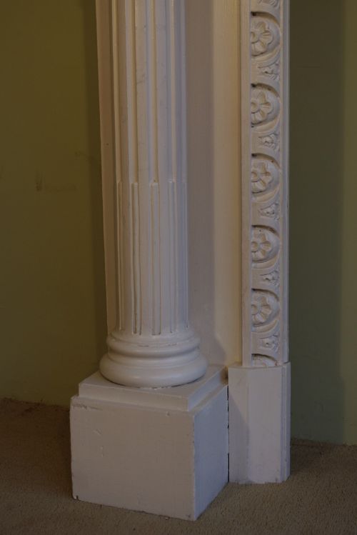VICTORIAN PAINTED CARVED PINE FIRE SURROUND - ADDITIONAL PHOTO 8