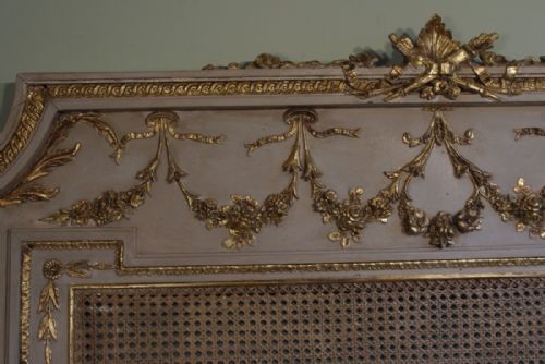 FRENCH PAINTED AND PARCELGILT HEADBOARDBED - ADDITIONAL PHOTO 9