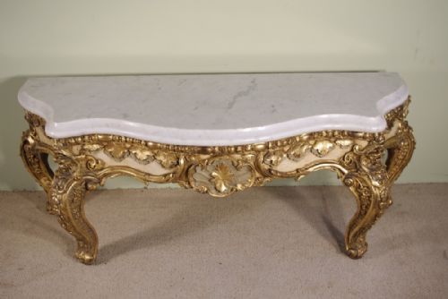 LOW CONSOLE TABLE WITH MARBLE TOP - ADDITIONAL PHOTO 1