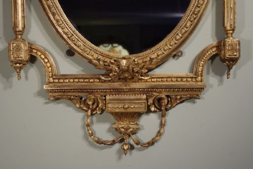 LARGE VICTORIAN GILT OVAL WALL MIRROR - ADDITIONAL PHOTO 2