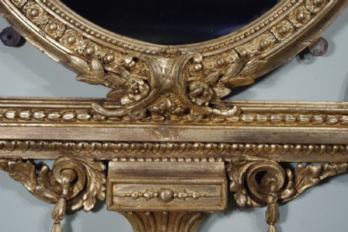 LARGE VICTORIAN GILT OVAL WALL MIRROR - ADDITIONAL PHOTO 4