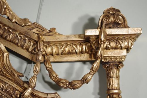 LARGE VICTORIAN GILT OVAL WALL MIRROR - ADDITIONAL PHOTO 6