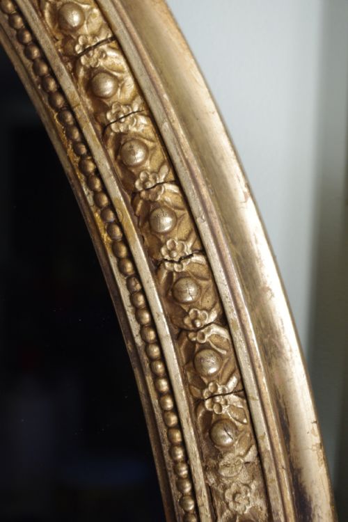 LARGE VICTORIAN GILT OVAL WALL MIRROR - ADDITIONAL PHOTO 8