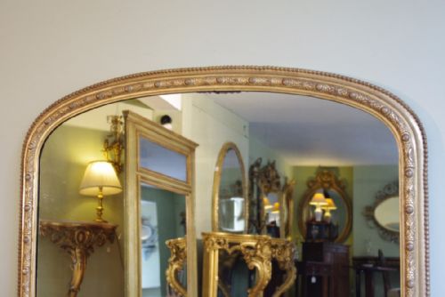 19TH CENTURY ENGLISH GILT ARCH TOP OVERMANTLE - ADDITIONAL PHOTO 1