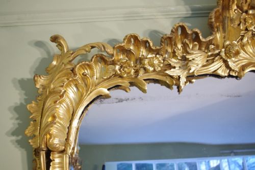 LARGE 19TH CENTURY ENGLISH GILTWOOD OVERMANTLE MIRROR - ADDITIONAL PHOTO 5