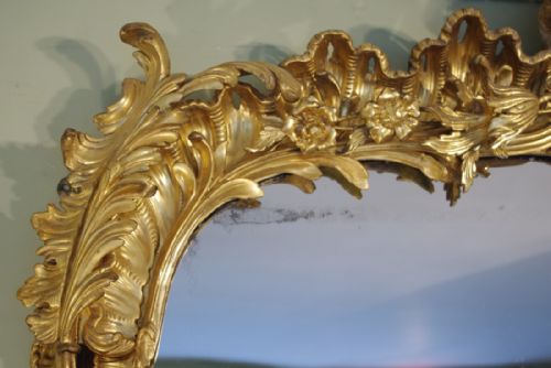 LARGE 19TH CENTURY ENGLISH GILTWOOD OVERMANTLE MIRROR - ADDITIONAL PHOTO 6