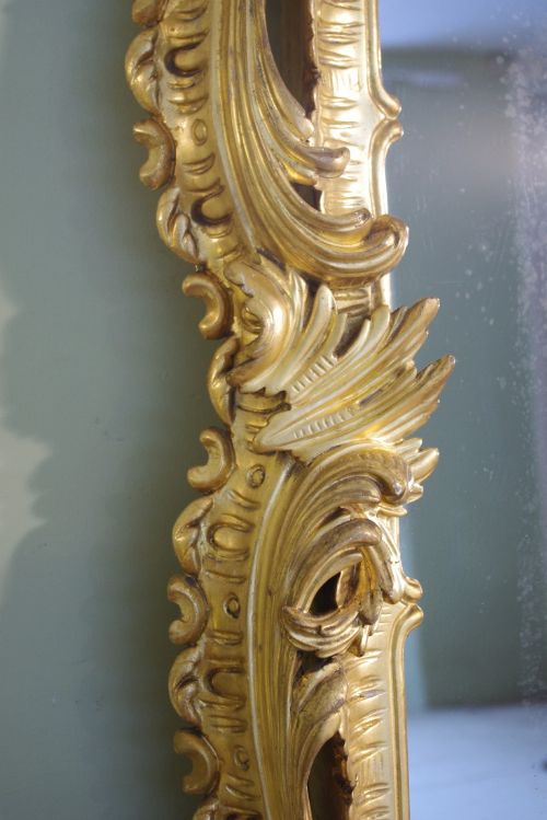 LARGE 19TH CENTURY ENGLISH GILTWOOD OVERMANTLE MIRROR - ADDITIONAL PHOTO 7