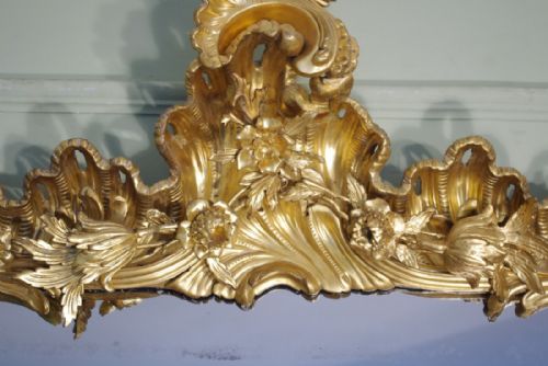 LARGE 19TH CENTURY ENGLISH GILTWOOD OVERMANTLE MIRROR - ADDITIONAL PHOTO 8