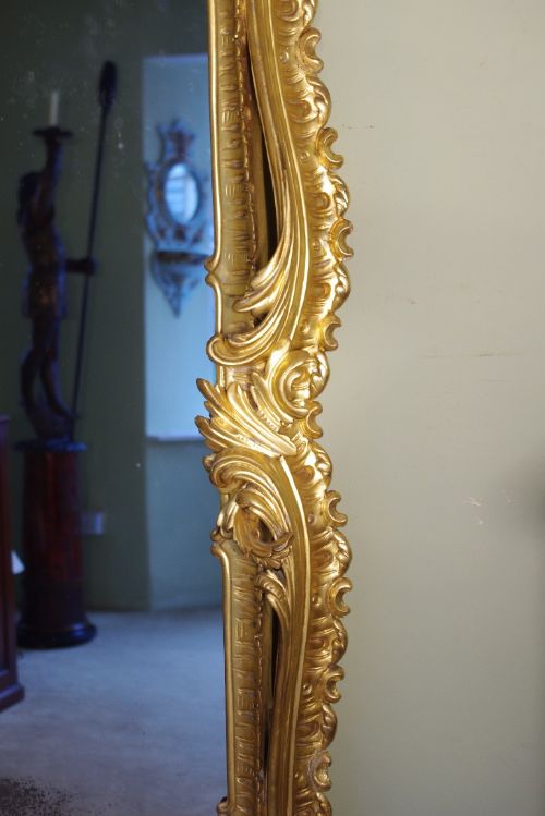 LARGE 19TH CENTURY ENGLISH GILTWOOD OVERMANTLE MIRROR - ADDITIONAL PHOTO 10