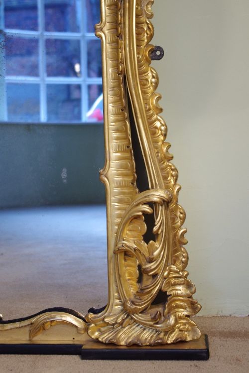 LARGE 19TH CENTURY ENGLISH GILTWOOD OVERMANTLE MIRROR - ADDITIONAL PHOTO 11