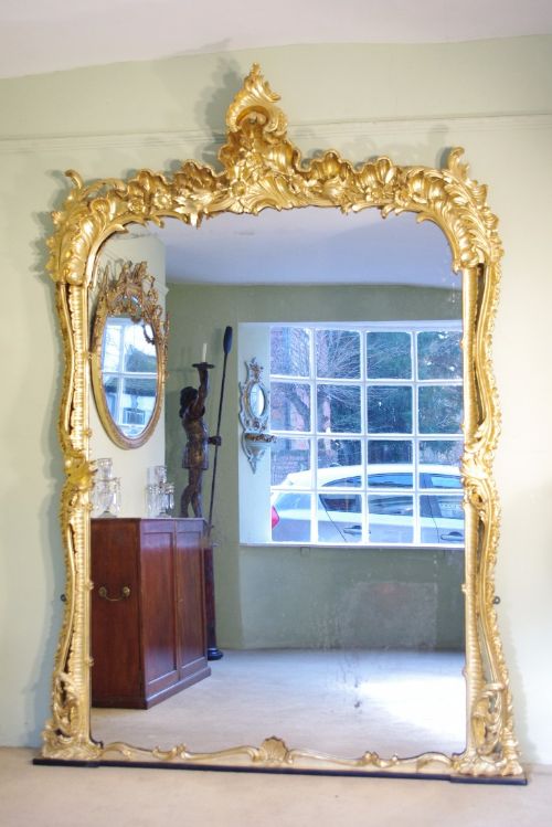 LARGE 19TH CENTURY ENGLISH GILTWOOD OVERMANTLE MIRROR - ADDITIONAL PHOTO 14