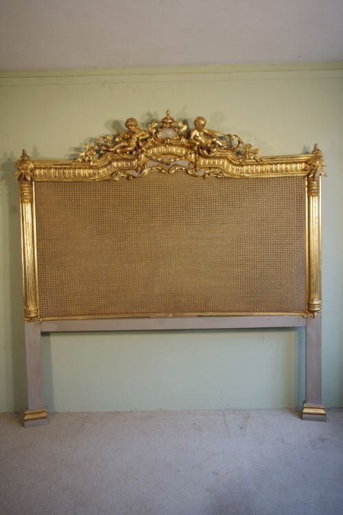 painted and parcelgilt headboardbed - CATEGORY: ANTIQUE BEDS - DATED 1880