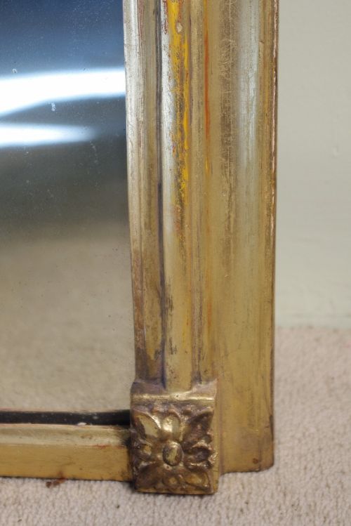 LARGE GILT ARCH TOP OVERMANTLE MIRROR - ADDITIONAL PHOTO 3