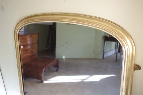 LARGE GILT ARCH TOP OVERMANTLE MIRROR - ADDITIONAL PHOTO 4