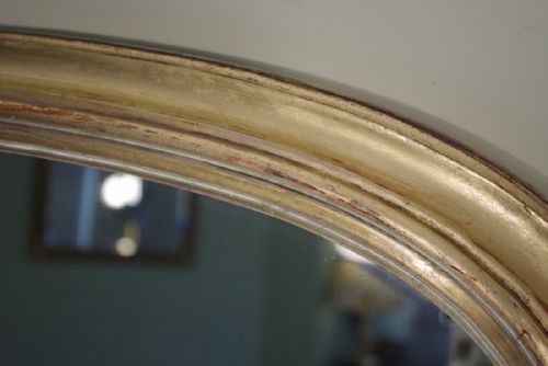 LARGE GILT ARCH TOP OVERMANTLE MIRROR - ADDITIONAL PHOTO 5