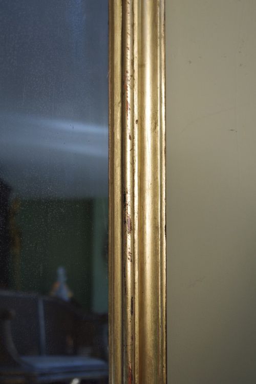 LARGE GILT ARCH TOP OVERMANTLE MIRROR - ADDITIONAL PHOTO 7