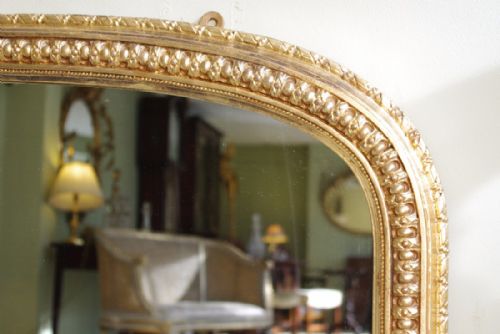 VICTORIAN GILT ARCH TOP OVERMANTLE MIRROR - ADDITIONAL PHOTO 2