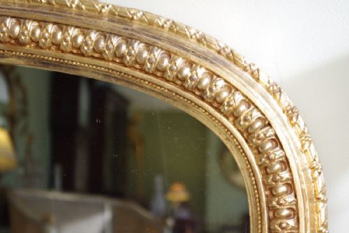 VICTORIAN GILT ARCH TOP OVERMANTLE MIRROR - ADDITIONAL PHOTO 4