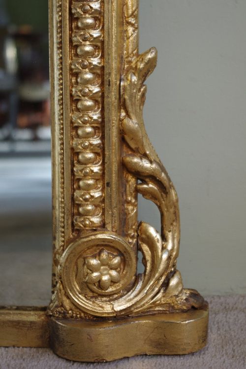 VICTORIAN GILT ARCH TOP OVERMANTLE MIRROR - ADDITIONAL PHOTO 5