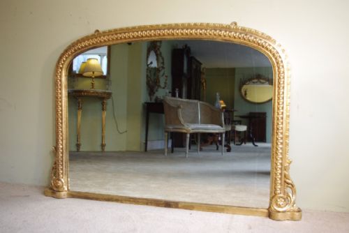 VICTORIAN GILT ARCH TOP OVERMANTLE MIRROR - ADDITIONAL PHOTO 6