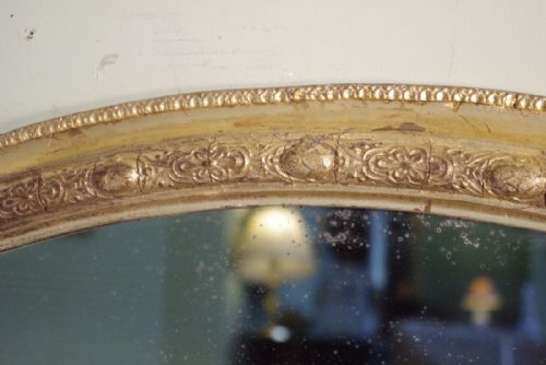 ENGLISH GILT OVAL DOLPHIN OVERMANTLE MIRROR - ADDITIONAL PHOTO 7