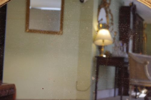 ENGLISH GILT OVAL DOLPHIN OVERMANTLE MIRROR - ADDITIONAL PHOTO 9