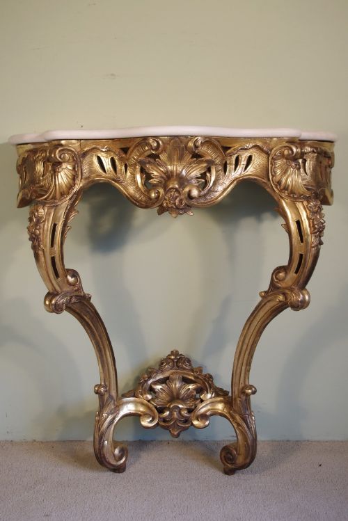 19th century french gilt console table - CATEGORY: ANTIQUE TABLES - DATED 1880