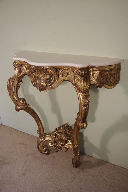 19TH CENTURY FRENCH GILT CONSOLE TABLE - ADDITIONAL PHOTO 2
