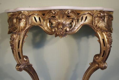 19TH CENTURY FRENCH GILT CONSOLE TABLE - ADDITIONAL PHOTO 3