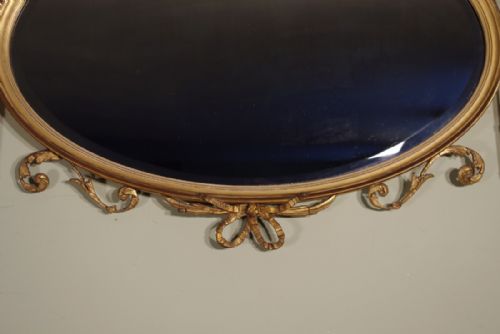 GILT OVAL ADAM STYLE OVERMANTLE MIRROR - ADDITIONAL PHOTO 3