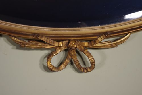 GILT OVAL ADAM STYLE OVERMANTLE MIRROR - ADDITIONAL PHOTO 5