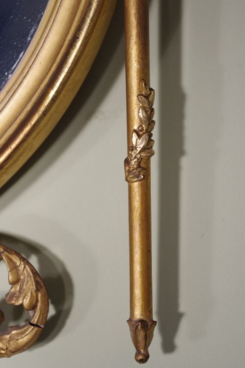 GILT OVAL ADAM STYLE OVERMANTLE MIRROR - ADDITIONAL PHOTO 7