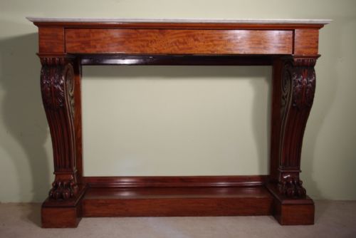 mahogany consoleserving table with marble top - CATEGORY: ANTIQUE TABLES - DATED 1880